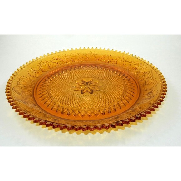 Tiara Exclusive Amber Glass Platter Relish Plate & Egg Serving Platters w/Boxes - Picture 8 of 12